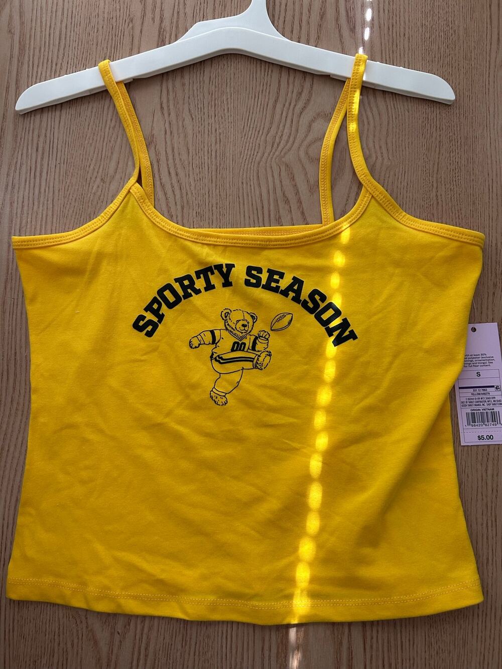 New Women’s Wild Fable Sporty Season Teddy Bear 🧸Crop Top Yellow Small/Medium